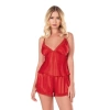 Sana Ne Lazımdı Kırmızı Saten Babydoll Şort Takımı