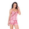 Sana Ne Lazımdı Koyu Pembe Saten Babydoll Şort Takımı
