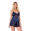 Sana Ne Lazımdı Lacivert Saten Babydoll Şort Takımı