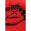 Sana Ne Lazımdı Siyah İçi Tüylü Maske,Kol,Bacak,Ağız Topu,Kırbaç,Tasma Set