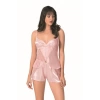 Sana Ne Lazımdı Somon Saten Babydoll Şort Takımı