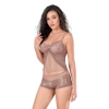 Sana Ne Lazımdı Vizon Jakarlı Babydoll Şort Takımı