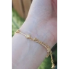 Vip Seri Pirinç Zirkon Taşlı Gold Renk Halley Model Bileklik