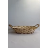 Yaldızlı Hasır Ekmek Sepeti Oval