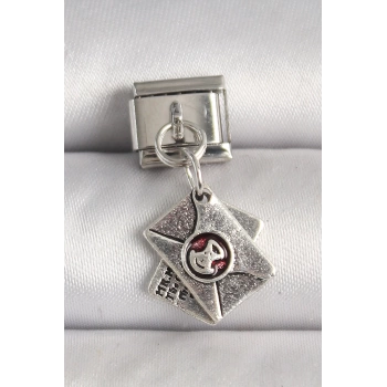316L Çelik Gümüş Renk Mektup Model Nomination Charm