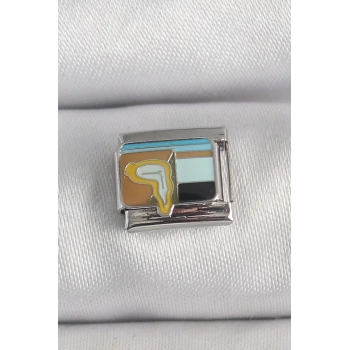 316L Çelik Gümüş Renk Renkli Portre Model Nomination Charm