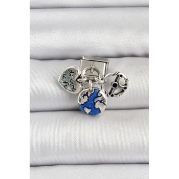 316L Çelik Gümüş Renk Travel Model Nomination Charm