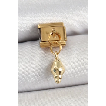 316L Çelik Sallantılı Deniz Kabuğu Model Gold Renk Nomination Charm