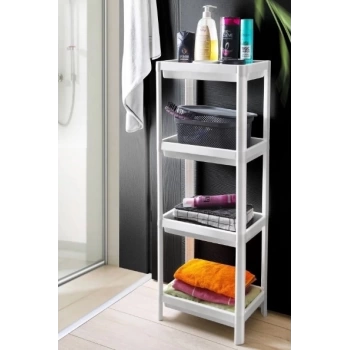 4 Katlı Beyaz Organizer Raf