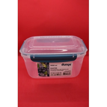 Dünya Pls 3000ml Master Dikdörtgen Saklama Kabı