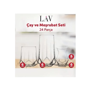 Lav Çay Ve Su Meşrubat Bardağı Seti Takımı - 24 Parça
