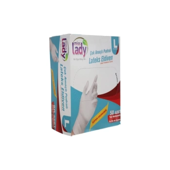 Miss Lady Pudralı Latex Eldiven L