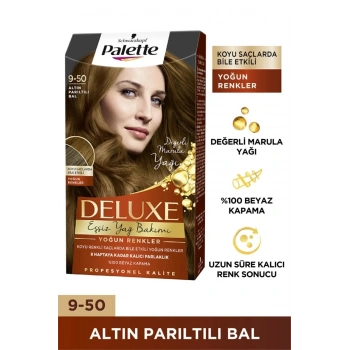 Palette Schwarzkopf Deluxe Yoğun Renkler 9-50 Altın Parıltılı Bal Saç Boyası
