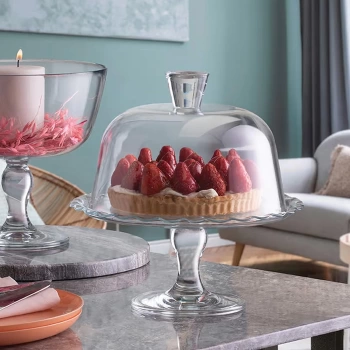 Paşabahçe 96952 Patisserie Ayaklı Kek Fanus Kapaklı Servis Tabağı