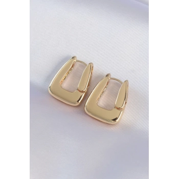 Pirinç Gold Renk Kalın Küpe
