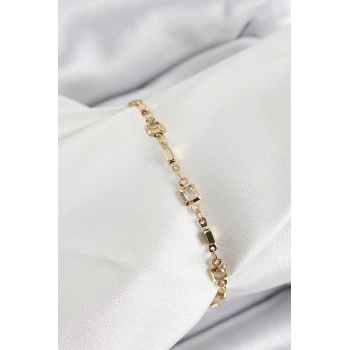 Pirinç Gold Renk Zirkon Taşlı Kadın Bileklik