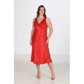 Sana Ne Lazımdı 2li Kırmızı Sabahlık Takımı Bigsize 6226