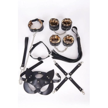 Sana Ne Lazımdı Deri Harness Leopar Set