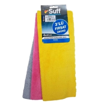 Suff Orkide Mikrofiber Yumuşak Cila ve Kurulama Bezi 3 lü 40x40cm
