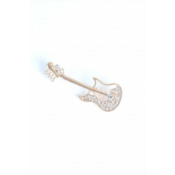 Zirkon Taşlı Metal Broş