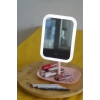 Led Işıklı Kare Makyaj Aynası Şarj edilebilir 3 Farklı Renk