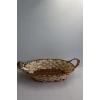 Yaldızlı Hasır Ekmek Sepeti Oval