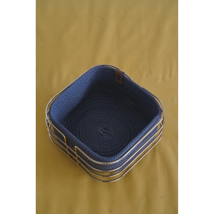Naturel Kare Çok Amaçlı Organizer Ekmek Ve Meyve Sepeti