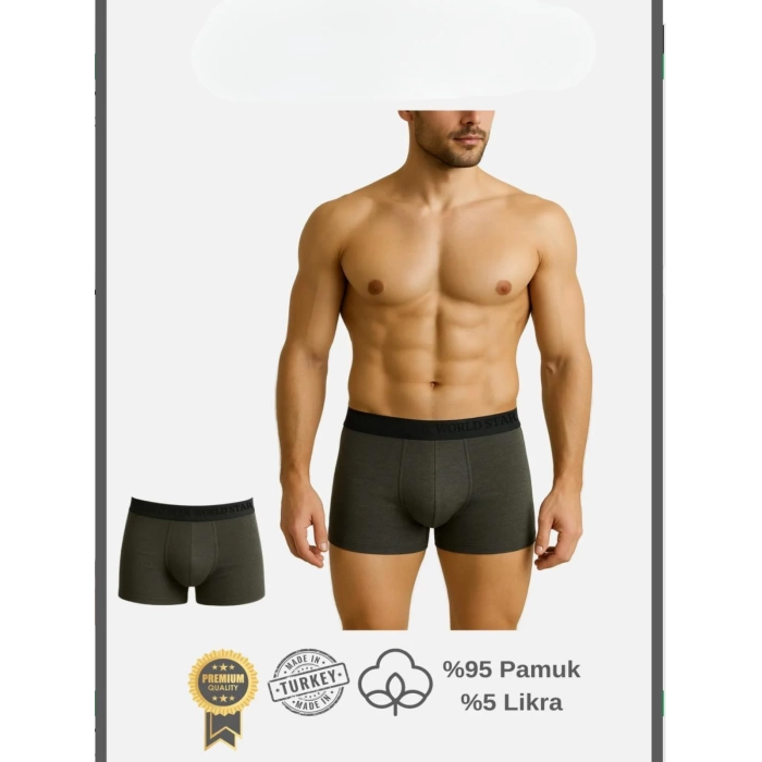 Sana Ne Lazımdı Pamuklu Düz Antrasit Renk Erkek Boxer