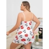 Sana Ne Lazımdı Büyük Beden Kiss Me Öpücük Desen Pamuklu Şortlu Pijama Takımı