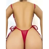 Sana Ne Lazımdı Derin Sırt Dekolteli Transparan Kırmızı Fantezi Body