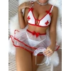 Sana Ne Lazımdı Fantezi Beyaz Tül Etekli Seksi Hemşire Kostümü