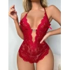 Sana Ne Lazımdı Metal Kalp Aksesuarlı Fantezi Dantelli Kırmızı Body