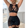 Sana Ne Lazımdı Özel Tasarım Seksi Etekli Siyah Fantezi Jartiyer Takımı