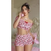 Sana Ne Lazımdı Pembe Çilek Desenli Şortlu Fantezi Sütyen Takımı