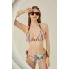 Sana Ne Lazımdı Yandan Bağlamalı Şık Tasarım Soft Tropikal Üçgen Bikini Takımı