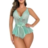 Sana Ne Lazımdı Yeşil Dantel İşlemeli Kurdelalı Fantezi Tül Babydoll