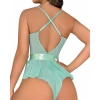 Sana Ne Lazımdı Yeşil Dantel İşlemeli Kurdelalı Fantezi Tül Babydoll