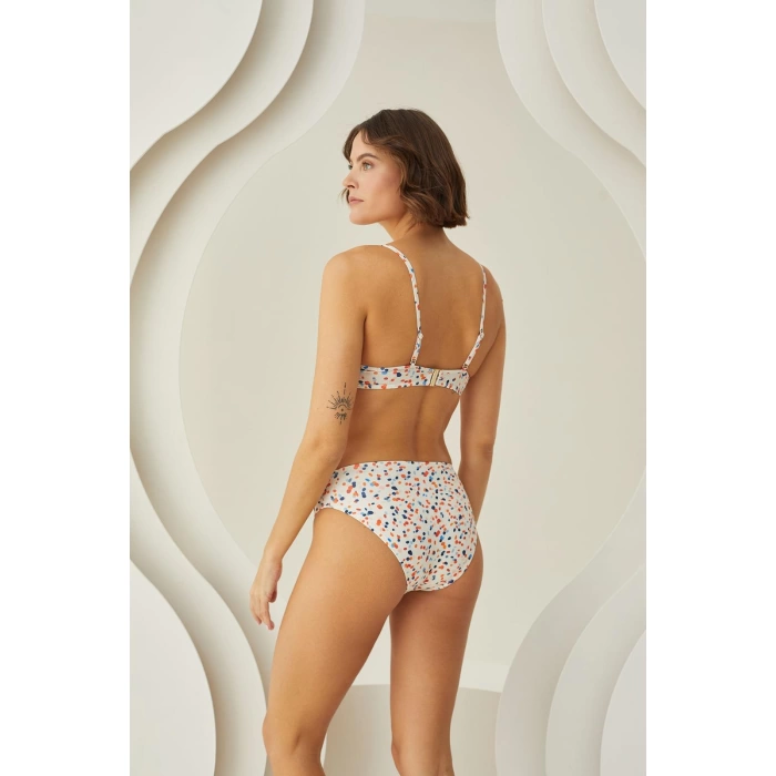 Sana Ne Lazımdı Puantiyeli Şık Desenli Kaplı Bikini Takımı