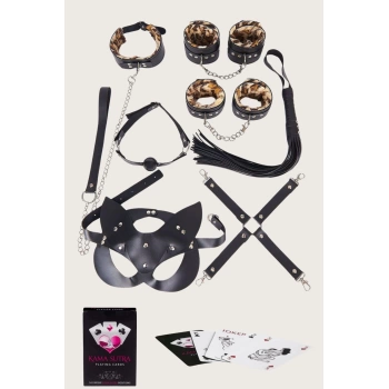 Sana Ne Lazımdı Sexy Görselli Oyun Kartı Kama Sutra 7li Leopar Harness Set