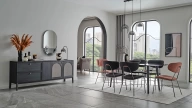 Arch Fixed Dining Table - Glass Top