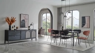 Arch Fixed Dining Table - Glass Top
