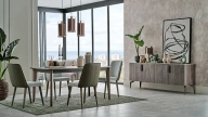 Piero Fixed Dining Table - 180 cm - Dark Brown