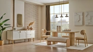 Legna Fixed Dining Table - Marble Pattern - 180x100 cm