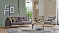 Solid Three-Seater Sofa with Coffee Table