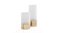 Frosted Glass Matte Gold Large Vase
