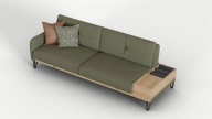 Solid Triple Sofa with Table