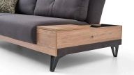 Solid Three-Seater Sofa with Coffee Table