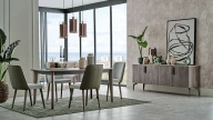 Piero Fixed Dining Table - 180 cm - Dark Brown