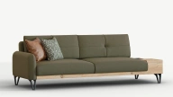 Solid 3-Seater Sofa with Coffee Table