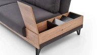 Solid 3-Seater Sofa with Coffee Table